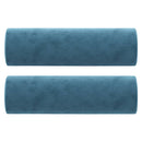 vidaXL 2 személyes kék bársony kanapé díszpárnákkal 140 cm