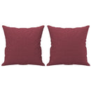 vidaXL 2 személyes bordó szövet kanapé díszpárnákkal 140 cm