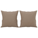 vidaXL 2 személyes cappuccino színű műbőr kanapé díszpárnákkal 120 cm