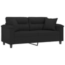 vidaXL 2 személyes fekete mikroszálas szövetkanapé párnákkal 140 cm