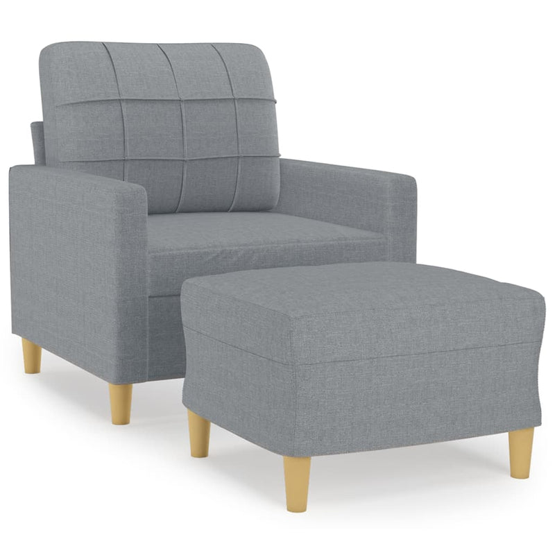 vidaXL világosszürke szövet kanapéfotel lábtartóval 60 cm