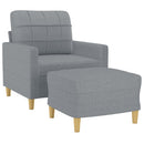 vidaXL világosszürke szövet kanapéfotel lábtartóval 60 cm