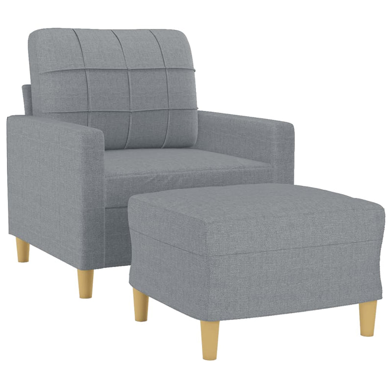 vidaXL világosszürke szövet kanapéfotel lábtartóval 60 cm