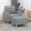 vidaXL világosszürke szövet kanapéfotel lábtartóval 60 cm