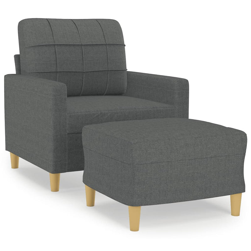 vidaXL sötétszürke szövet kanapéfotel lábtartóval 60 cm