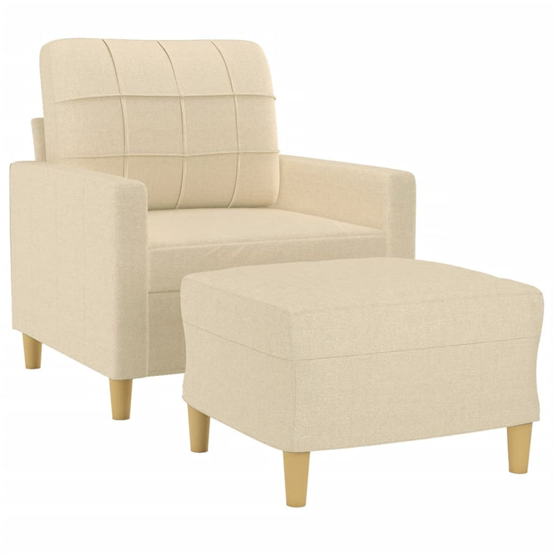 vidaXL krémszínű szövet kanapéfotel lábtartóval 60 cm