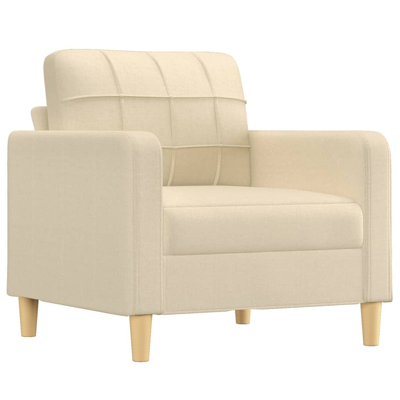 vidaXL krémszínű szövet kanapéfotel lábtartóval 60 cm