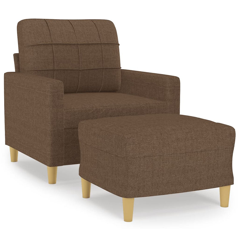 vidaXL barna szövet kanapéfotel lábtartóval 60 cm