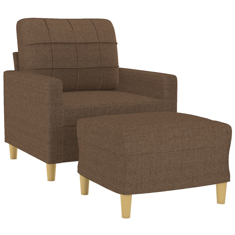 vidaXL barna szövet kanapéfotel lábtartóval 60 cm