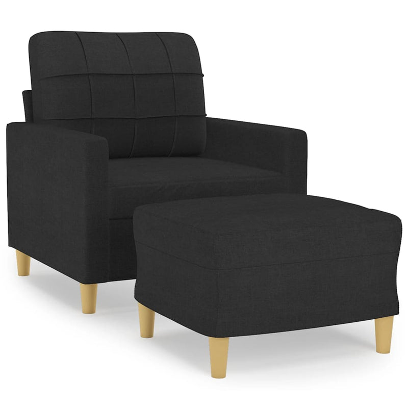 vidaXL fekete szövet kanapéfotel lábtartóval 60 cm