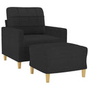 vidaXL fekete szövet kanapéfotel lábtartóval 60 cm