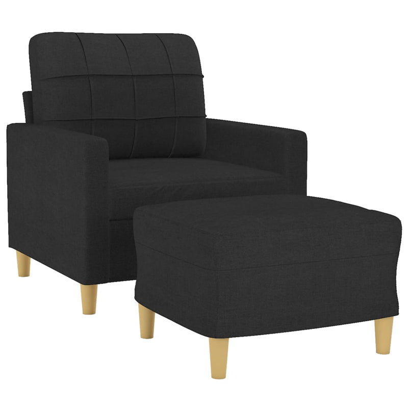 vidaXL fekete szövet kanapéfotel lábtartóval 60 cm