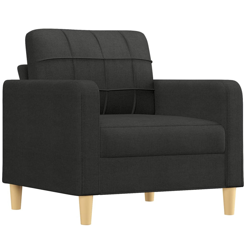 vidaXL fekete szövet kanapéfotel lábtartóval 60 cm