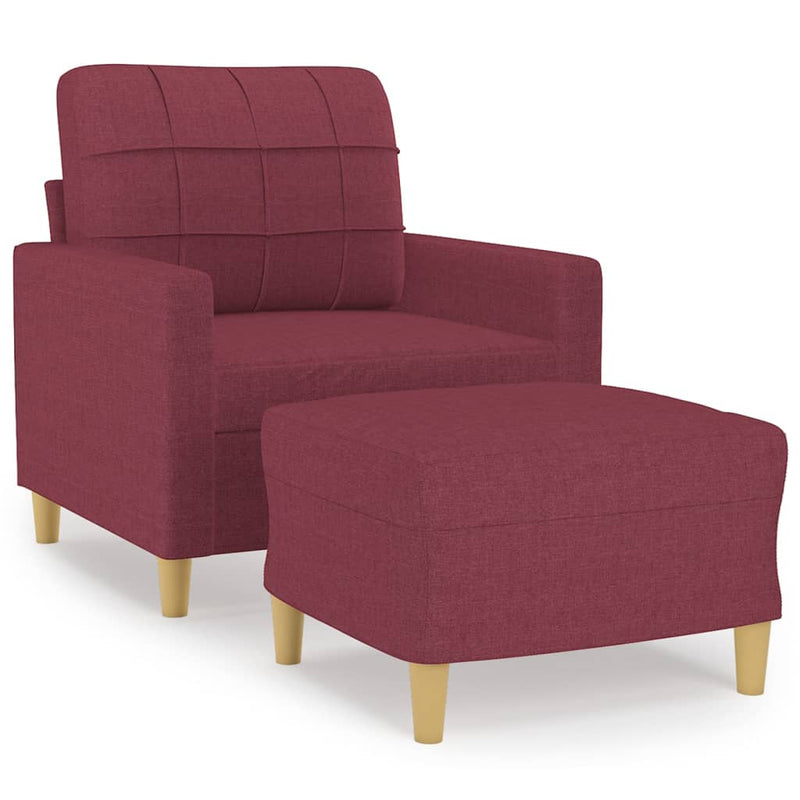 vidaXL bordó szövet kanapéfotel lábtartóval 60 cm