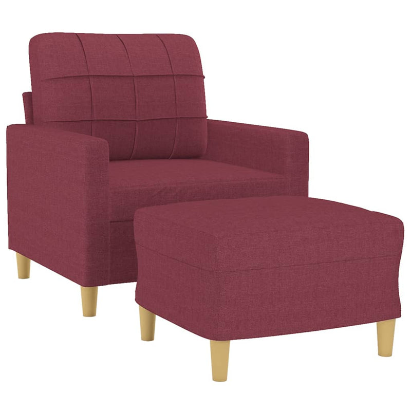 vidaXL bordó szövet kanapéfotel lábtartóval 60 cm