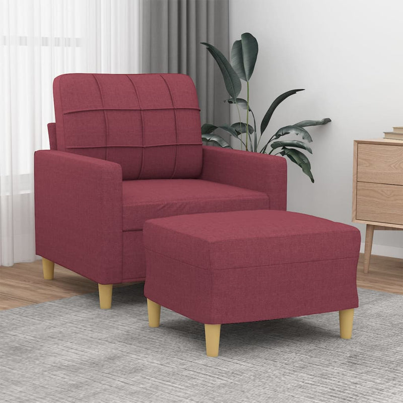 vidaXL bordó szövet kanapéfotel lábtartóval 60 cm