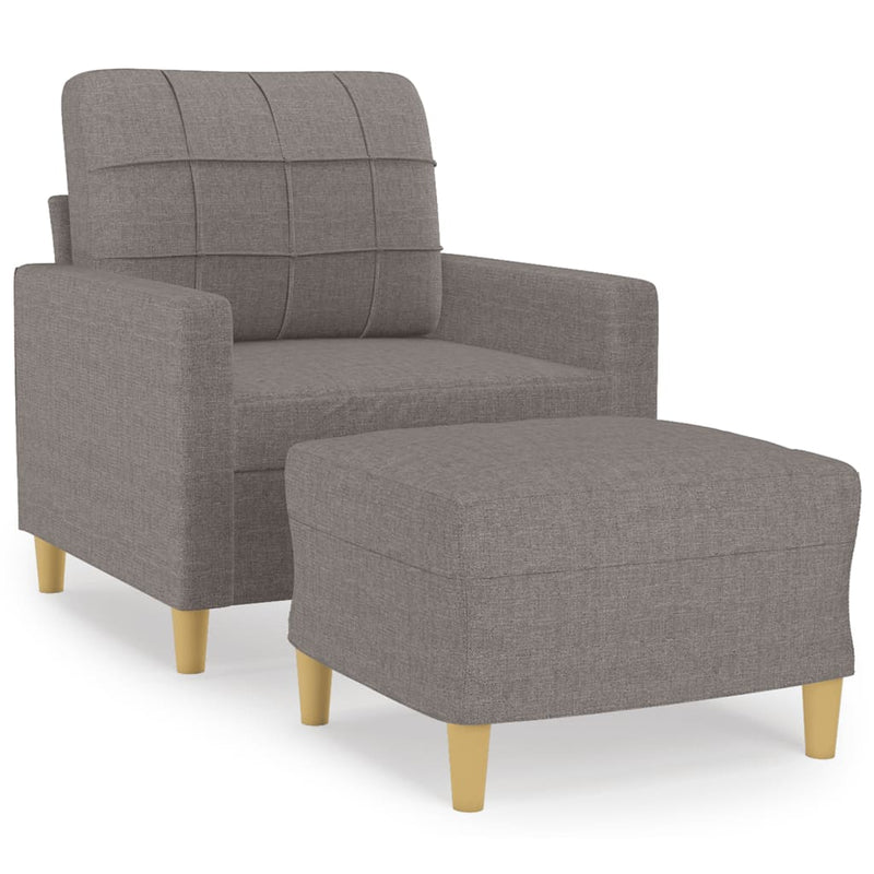vidaXL tópszínű szövet kanapéfotel lábtartóval 60 cm