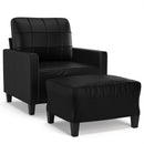 vidaXL fekete műbőr kanapéfotel lábtartóval 60 cm
