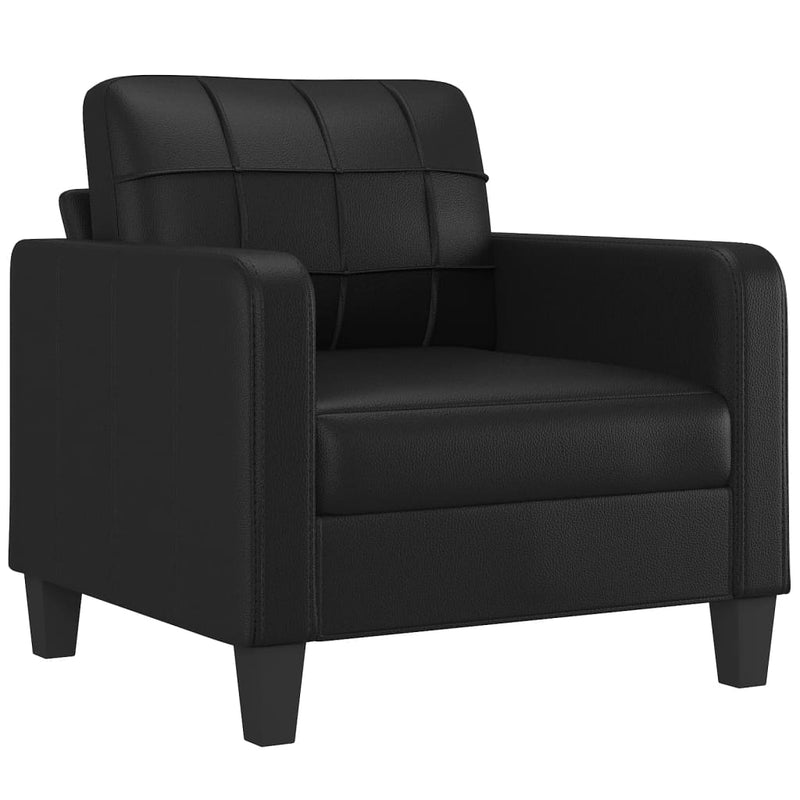 vidaXL fekete műbőr kanapéfotel lábtartóval 60 cm