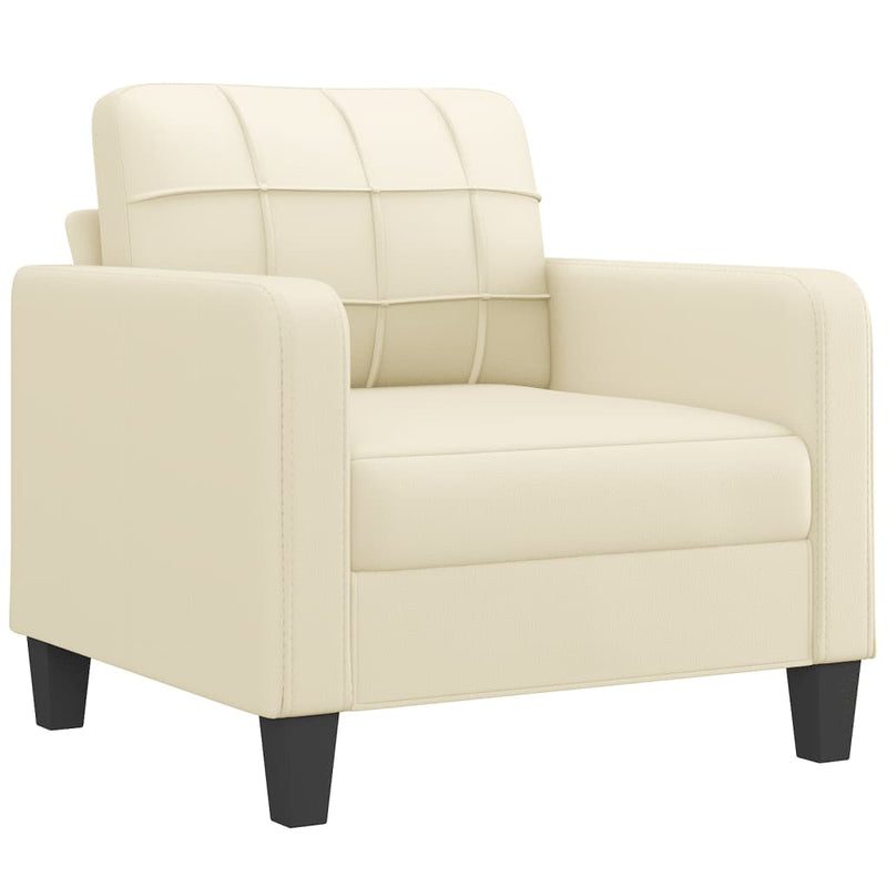 vidaXL krémszínű műbőr kanapéfotel lábtartóval 60 cm