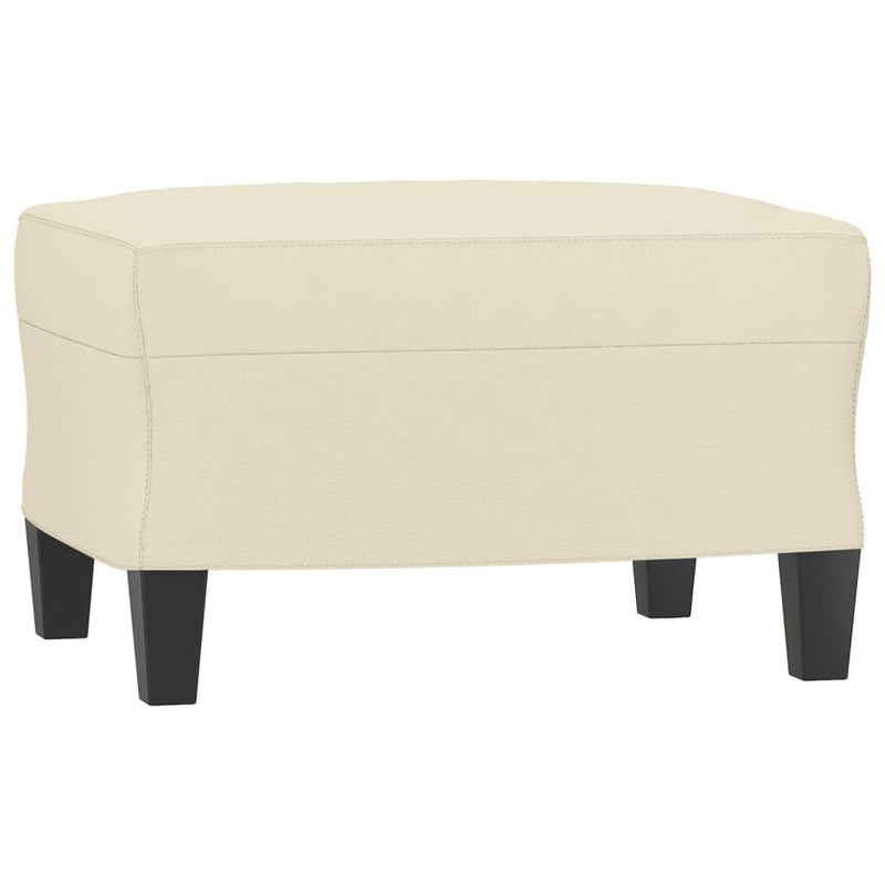 vidaXL krémszínű műbőr kanapéfotel lábtartóval 60 cm