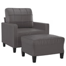 vidaXL szürke műbőr kanapéfotel lábtartóval 60 cm