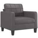 vidaXL szürke műbőr kanapéfotel lábtartóval 60 cm