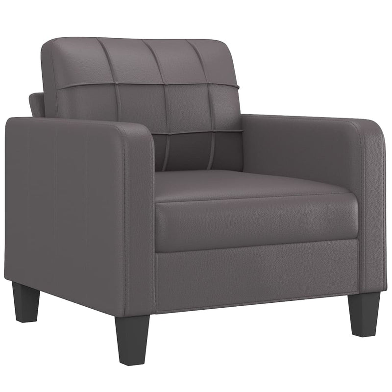 vidaXL szürke műbőr kanapéfotel lábtartóval 60 cm