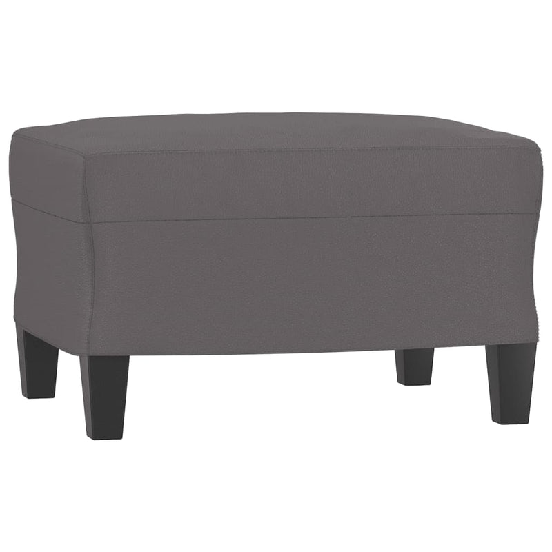 vidaXL szürke műbőr kanapéfotel lábtartóval 60 cm