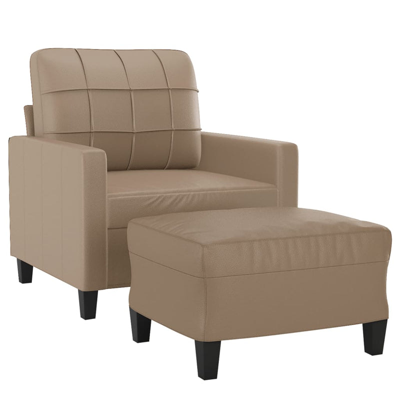 vidaXL kávészínű műbőr kanapéfotel lábtartóval 60 cm