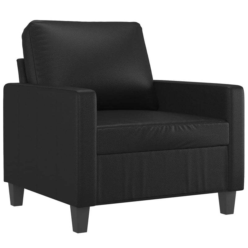 vidaXL fekete műbőr kanapéfotel lábtartóval 60 cm