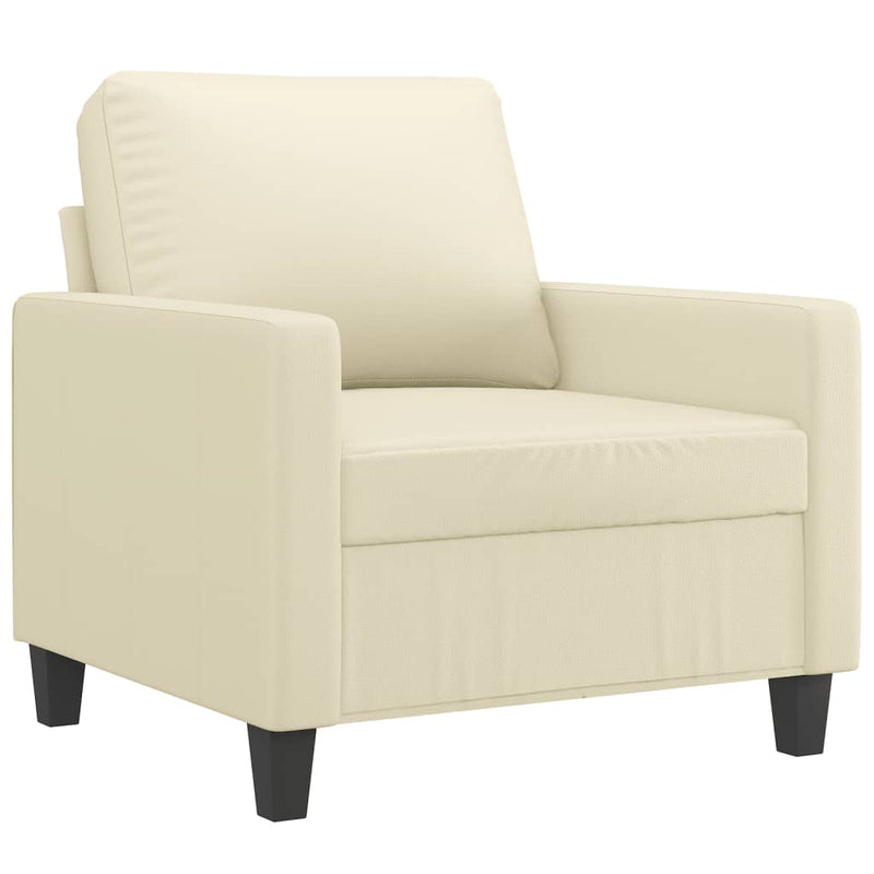 vidaXL krémszínű műbőr kanapéfotel lábtartóval 60 cm
