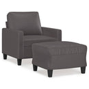 vidaXL szürke műbőr kanapéfotel lábtartóval 60 cm