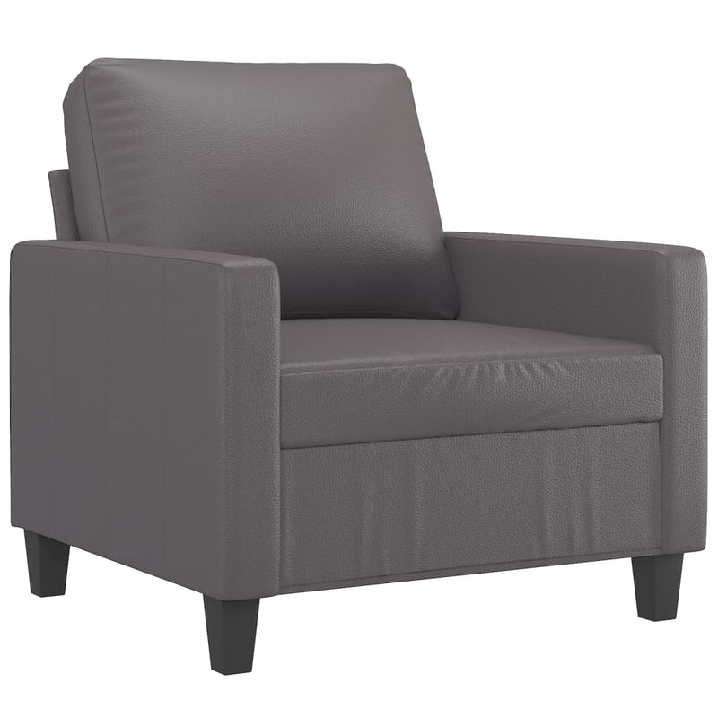 vidaXL szürke műbőr kanapéfotel lábtartóval 60 cm