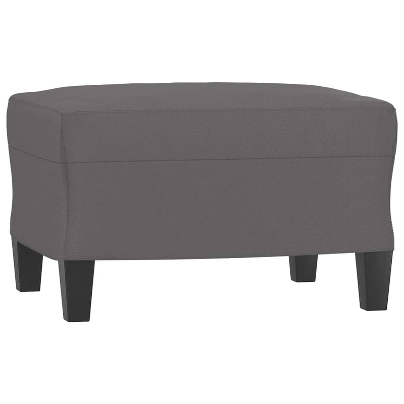 vidaXL szürke műbőr kanapéfotel lábtartóval 60 cm
