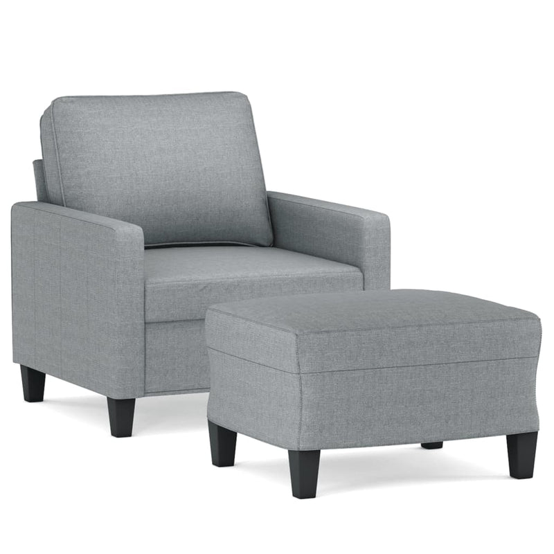 vidaXL világosszürke szövet kanapéfotel lábtartóval 60 cm