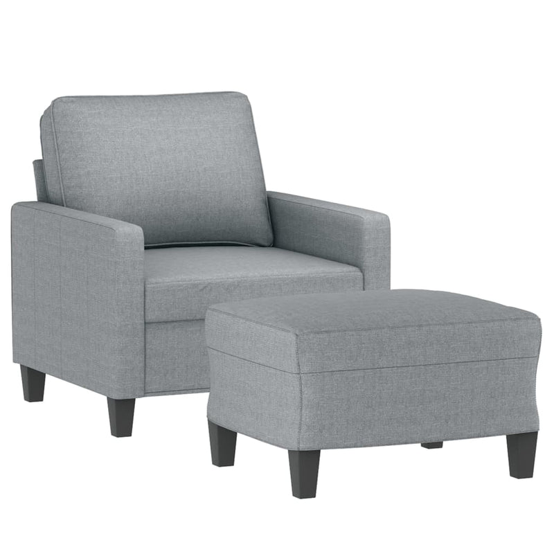 vidaXL világosszürke szövet kanapéfotel lábtartóval 60 cm