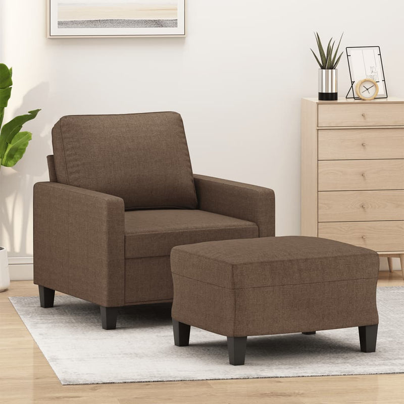 vidaXL barna szövet kanapéfotel lábtartóval 60 cm