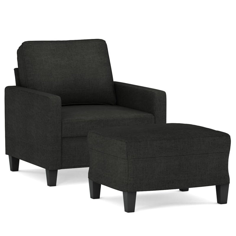 vidaXL fekete szövet kanapéfotel lábtartóval 60 cm
