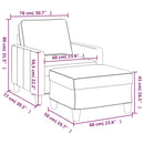 vidaXL fekete szövet kanapéfotel lábtartóval 60 cm