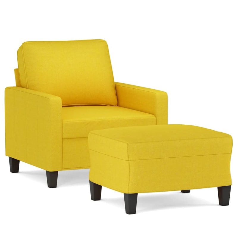 vidaXL világossárga szövet kanapéfotel lábtartóval 60 cm