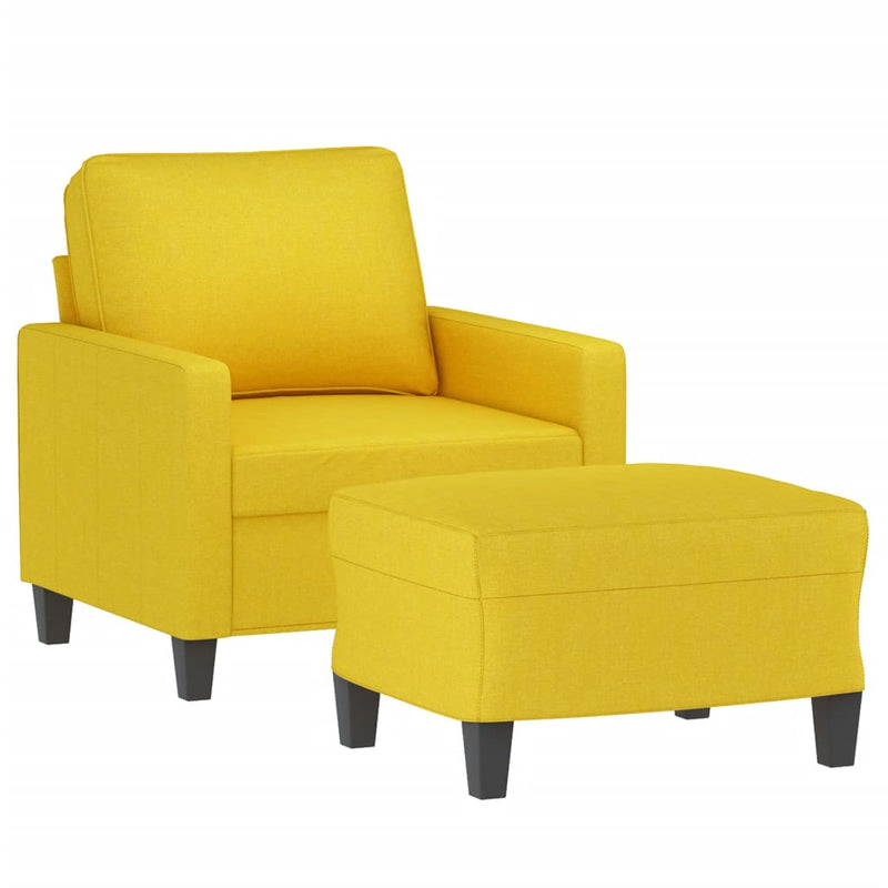 vidaXL világossárga szövet kanapéfotel lábtartóval 60 cm