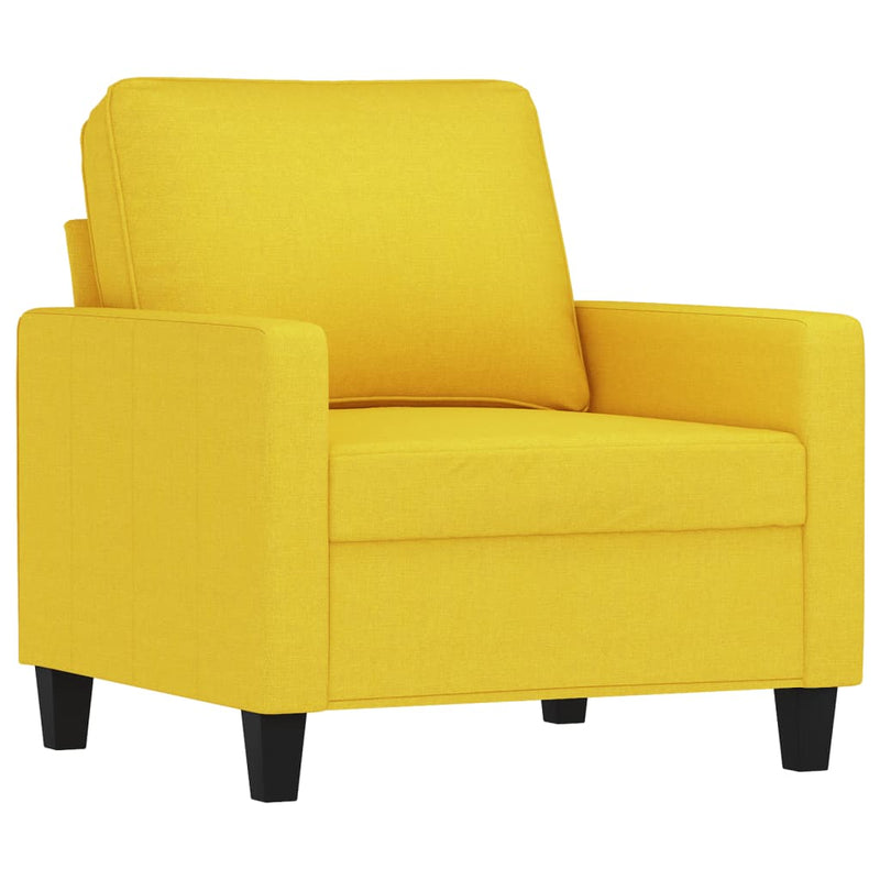 vidaXL világossárga szövet kanapéfotel lábtartóval 60 cm