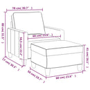 vidaXL tópszínű szövet kanapéfotel lábtartóval 60 cm