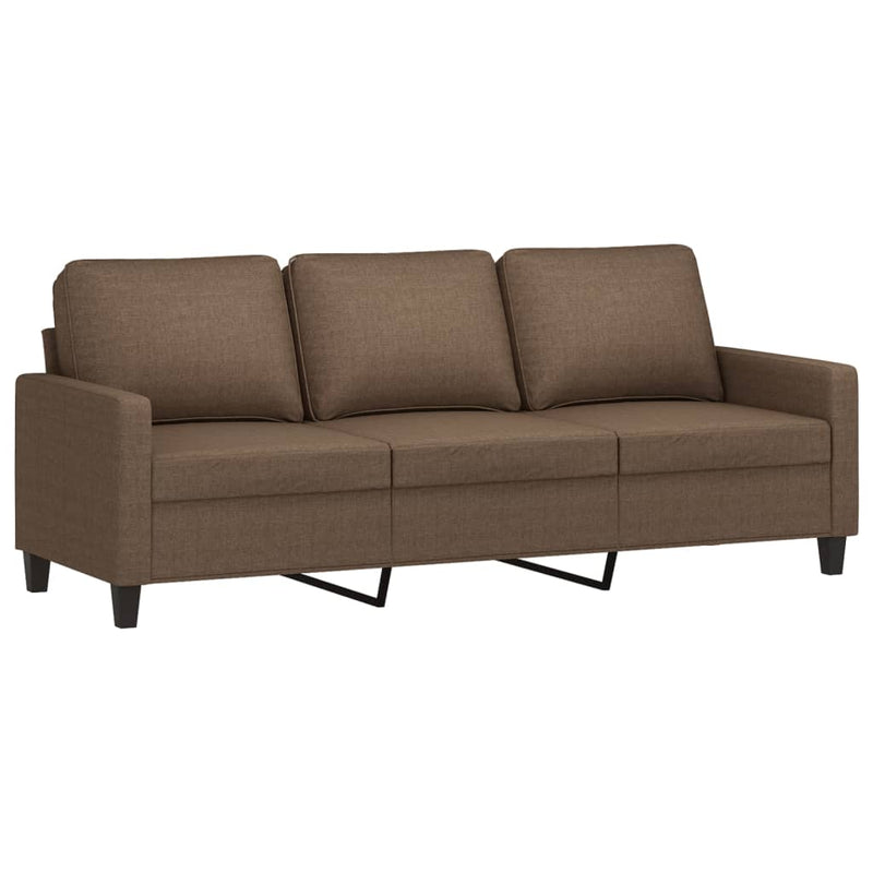 vidaXL 3 személyes barna szövet kanapé lábtartóval 180 cm