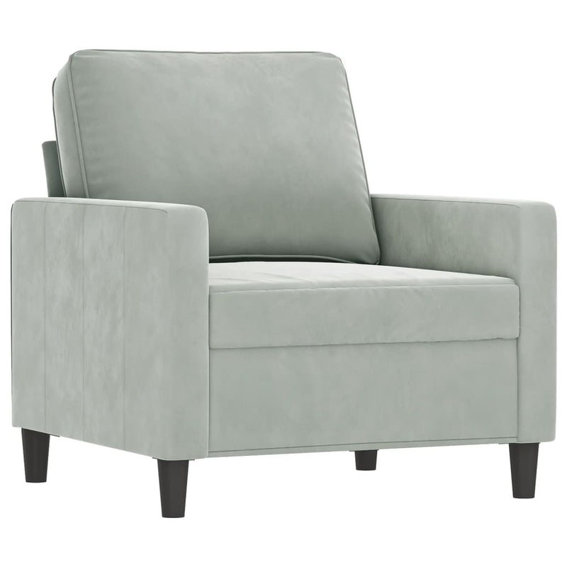 vidaXL világosszürke bársony kanapéfotel lábtartóval 60 cm