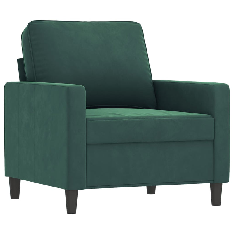 vidaXL sötétzöld bársony kanapéfotel lábtartóval 60 cm