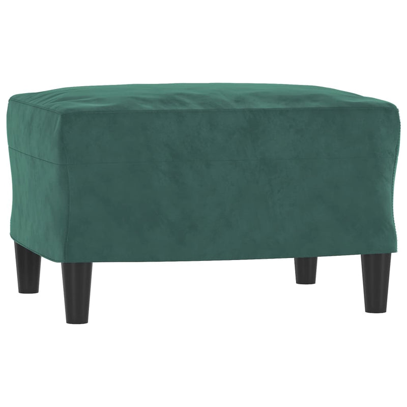 vidaXL sötétzöld bársony kanapéfotel lábtartóval 60 cm