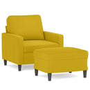 vidaXL sárga bársony kanapéfotel lábtartóval 60 cm