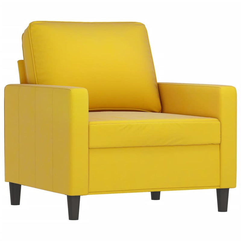 vidaXL sárga bársony kanapéfotel lábtartóval 60 cm